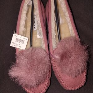 Airwalk Pink Fuzzy Pom-Pom Slippers